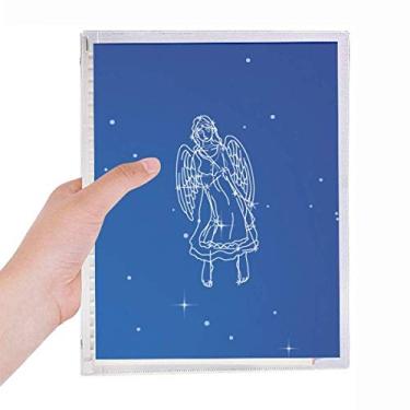 Imagem de Caderno com estampa de constelação de virgem, universo estrela, diário recarregável, papelaria