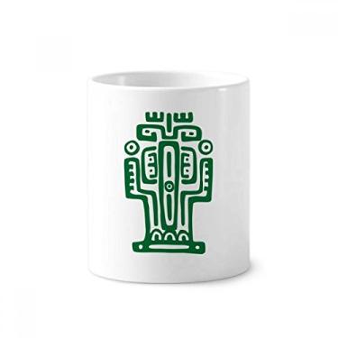 Imagem de Porta-canetas de dente de cacto da Civilização Antiga do México Totems Caneca de cerâmica com suporte para lápis