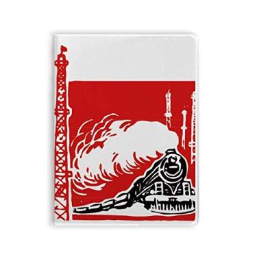 Imagem de Diário de capa macia para caderno vermelho vapor China Train Tower