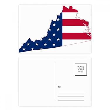 Imagem de Virginia USA Mapa Estrelas Listras Bandeira Formato Cartão Postal Cartão Cartão Cartão Cartão Cartão Cartão de Felicitação