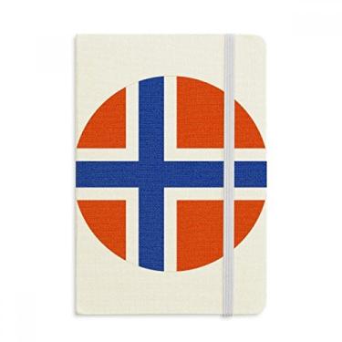 Imagem de Caderno com a bandeira nacional da Noruega com estampa de símbolo europeu, capa dura para diário clássico A5