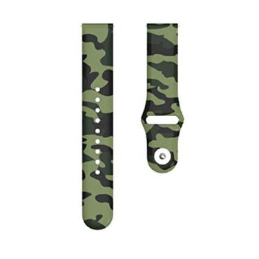 Imagem de Pulseiras NSmart compatível com Garmin Forerunner 245 645 Music Vivomove Vivomove HR and Active 3 (Verde camuflado tipo apple)