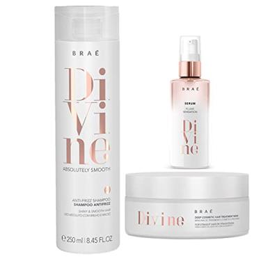 Imagem de kit Braé Divine Anti Frizz Shampoo + Máscara Hidratação 200g + Sérum 60ml