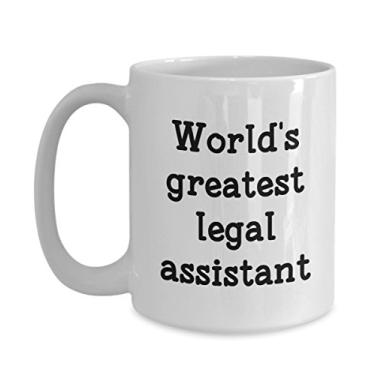 Imagem de Caneca de café Legal Assistant – Melhor assistente jurídico do mundo – Copo de chocolate quente divertido – ideia de de Natal