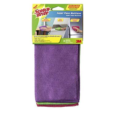 Imagem de 3M, Super Pano Multiuso Scotch-Brite, Para Limpeza, Lavável e Reutilizável, 3 unidades