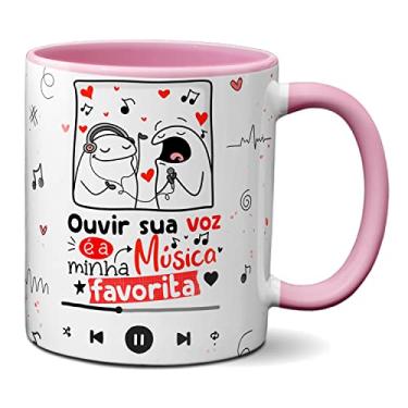 Imagem de Caneca Flork Fofos Ouvir Sua Voz É Minha Música Favorita (Rosa)