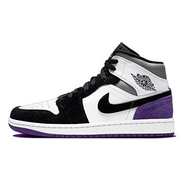 Imagem de Nike Mens Air Jordan 1 Mid SE - 852542 105 - White Court Purple Black - Trainers for Men - Mid top Air Jordan Shoes for Men Court Purple (UK 9)