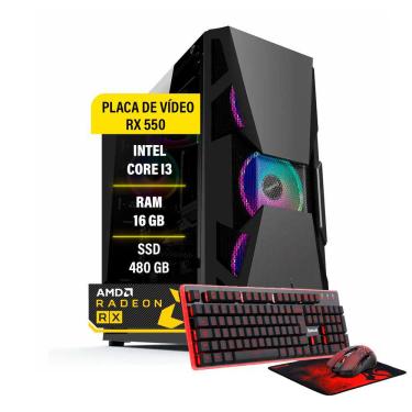 Imagem de Pc Gamer Redragon i3 9100 RX 550 4GB Memória 16GB SSD 480GB