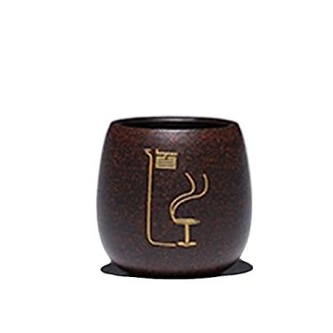 Imagem de Xícara de chá de areia roxa de 60 ml xícara de chá Kung Fu xícara mestre de ouro preto conjunto de areia xícara de chá tigela de chá