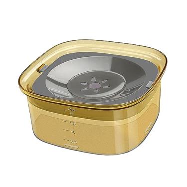 Imagem de Generic Tigela de água para cães Bebedor de água para animais de estimação Veículo de grande capacidade transportado à prova de derramamento Sem derramamento, AMARELO