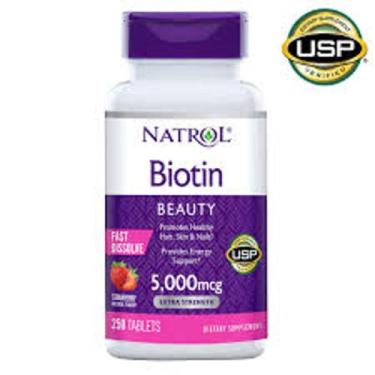 Imagem de Biotina 5000 Mcg Sublingual Morango (250 Tablets) - Natrol