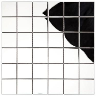 Imagem de Pastilha de Aço Inox Metal Glass Mosaic Prata Espelhado