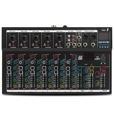 Imagem de SOMLIMI original 4/7 Channellive Mixer 16 efeitos digitais processador DJ mixer Bluetooth USB 48V mixer palco concerto Karaoke (F7)