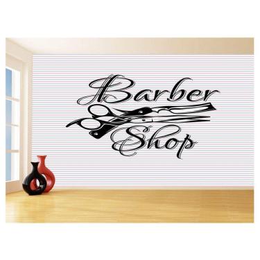 Imagem de Papel De Parede 3D Barbearia Barber Shop Logo 3,5M Brb16
