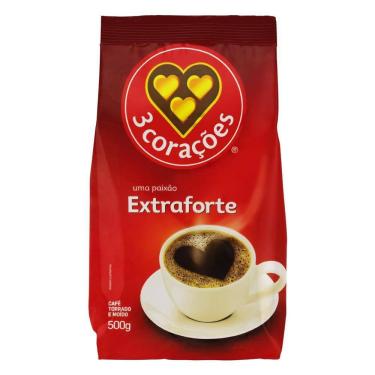 Imagem de Café Torrado e  Moído 3 Corações Extraforte 500g