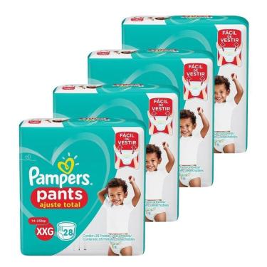 Imagem de Fralda Descartável Pampers Pants Tamanho XXG - 4 Pacotes com 28 Fraldas - Total 112 Tiras