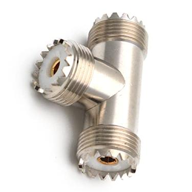 Imagem de ZEZEFUFU Conector UHF, pino fêmea 3 vias tipo T conector adaptador coaxial RF