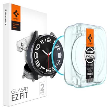 Imagem de Spigen Protetor de tela de vidro temperado [GlasTR EZ FIT] projetado para Galaxy Watch 6 Classic (43 mm) - Pacote com 2