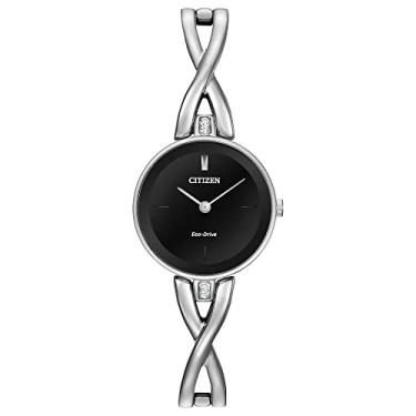 Imagem de Citizen Eco-Drive Axiom Relógio feminino quartzo, aço inoxidável, cristal, prateado (mo...