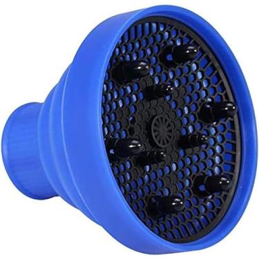 Imagem de Difusor de cabelo dobrável, silicone dobrável portátil, secagem rápida e para viagens, bico adequado para 1,96 polegadas, azul/431 (Size : Blue)