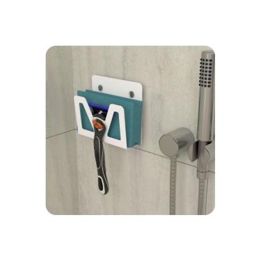 Imagem de Suporte De Lamina Barbear Porta Gilete Ventosa Branco F.ELG