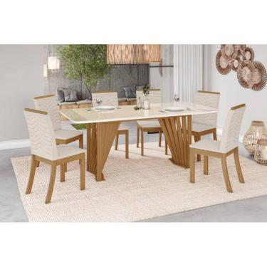 Imagem de Mesa de Jantar Adriana 200 C. Vidro 6 Cad. Isa Linho - Henn