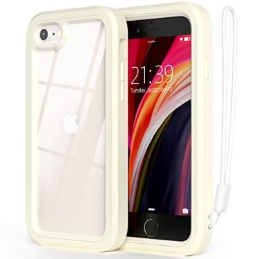 Imagem de WXR Capa para iPhone SE 2022/2020, capa para iPhone 8/7/6S/6, amortecedor de silicone macio e parte traseira e interna de policarbonato rígido cristalino, capa 3 em 1 resistente à queda para iPhone SE 3ª/2ª 4,7 polegadas. (branco)