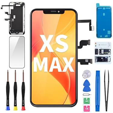 Imagem de BESJMYT Substituição de tela para iPhone Xs Max com sensor de proximidade de alto-falante de ouvido de 6,5 polegadas montado digitalizador de tela sensível ao toque 3D com kits de reparo de fone de
