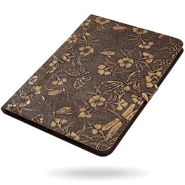 Imagem de Gexmil Capa para iPad de 10,2 polegadas 2021/2020/2019, capa fólio de couro para iPad 9ª/8ª/7ª geração, capa de couro legítimo, com fivela, estampa de borboleta