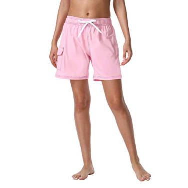 Imagem de Roupa de banho feminina Nonwe secagem rápida sólida verão praia forro de malha rosa P