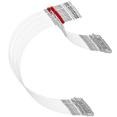 Imagem de Luroad Arame de pesca líder de pesca Linhas revestidas de nylon com contas giratórias ganchos de aço inoxidável Crimps água salgada doce para amantes de pesca pescador (G.1 braço vermelho-6 peças)