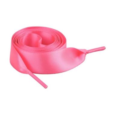 Imagem de 1Pair 2CM Width Flat Ribbon Shoe Laces Rubber Sneakers Silk Satin Shoelace Boot Shoelaces (Color : 6 Peach Red, Size : 120cm)
