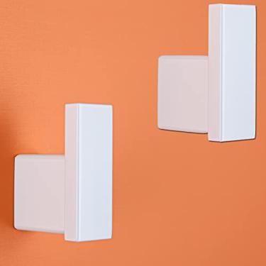 Imagem de RANDOM Ganchos de toalha brancos acessórios de hardware de banheiro gancho de parede SUS 304 aço inoxidável fosco branco gancho de roupão para banheiro cozinha, estilo contemporâneo, montagem na