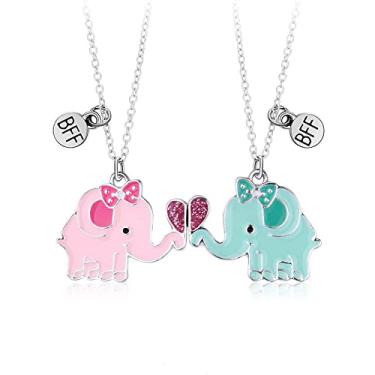 Imagem de Saalort Colar Best Friends para 2 colares magnéticos de coração dividido, presente de amizade, pingente combinando, 2 inches, Zinco, Ametista
