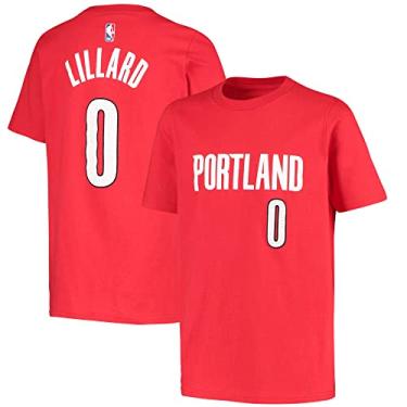 Imagem de Camiseta Jimmy Butler Miami Heat NBA Kids Youth 8-20 Black Icon Edition Player, Damian Lillard Portland Trail Blazers Vermelho, GG