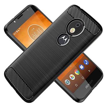 Imagem de KOARWVC Capa de telefone para Moto G6 Play, capa para Moto E5 XT1922-1, capa de fibra de carbono, à prova de choque, resistente, antiarranhões, capa traseira de TPU macio para Motorola Moto G6 Play