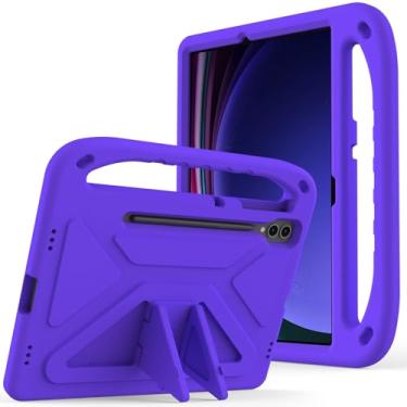 Imagem de Estojo protetor Capa infantil compatível com Samsung Galaxy Tab S9 FE Plus, capa SM-X610/SM-X616 de 12,4 polegadas, alça leve à prova de choque, capa protetora adequada para crianças Capa(Size:Purple)