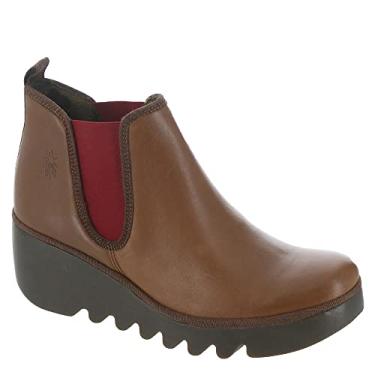 Imagem de Fly London Bota Chelsea feminina, Cuoio (elástico vermelho) Arkensas, 9-9.5