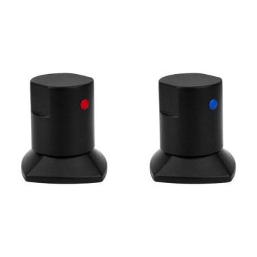 Imagem de Kit com 2 Acabamentos para Registro C44 Água Quente e Fria Bl6150 Ducon Metais Preto