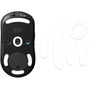 Imagem de AOZOOSA 2 conjuntos de patins de mouse com bordas curvas arredondadas compatíveis com Logitech G Pro Wireless Gaming Mouse de substituição (0,8 mm, deslizamento suave, puro)