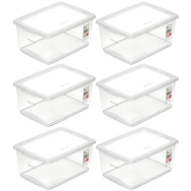 Imagem de Kit 6 Caixas Organizadoras com Tampa 7,5L Empilháveis Ordene Maquiagem Brinquedos
