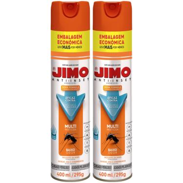 Imagem de Kit 2 Jimo Anti Insetos Aerossol 400ml/295g - Multi Inseticida Eficaz Contra Mosquito da Dengue Pernilongos Moscas Baratas e Formigas