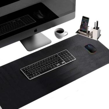 Imagem de Desk Pad 160x40 p/ Computador Notebook em Couro + porta copo - GENERTO
