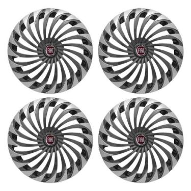 Imagem de Jogo Calota Esportiva Aro 14 Twister Graphite/Silver Fiat Palio Uno Si