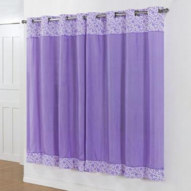 Imagem de Cortina Amazonas 2,00m x 1,80m P/ Varão Simples  - Lilás - Bordados Fi