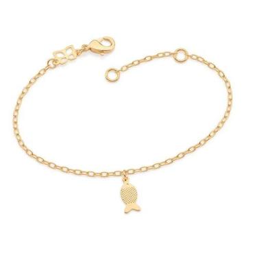 Imagem de Pulseira banhado ouro 3x 24k 18k e 22k feminina com pingentes berloque