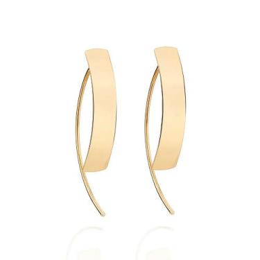 Imagem de Brincos banhado ouro 3x 24k 18k e 22k femininos meia argola grande max