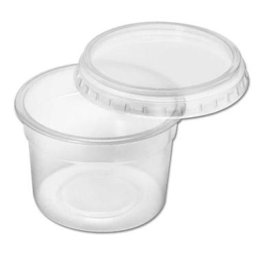 Imagem de Pote Redondo com tampa Descartável Microondas Freezer 350ml 120 uni - 