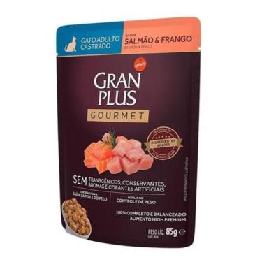 Imagem de Sachê Granplus Gato Adulto Castrado Salmão/frango 85g - Gran Plus