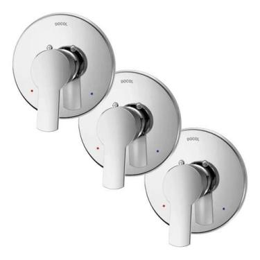 Imagem de Kit 3 Peças Acabamento Monocomando Chuveiro Chess/gali Docol